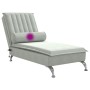 Sofá diván de masaje con cojín de terciopelo gris claro de vidaXL, Divanes - Ref: Foro24-379459, Precio: 107,45 €, Descuento: %