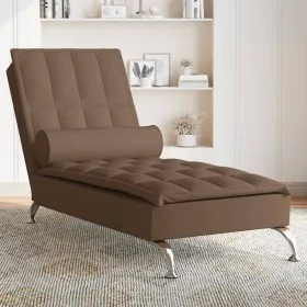 Sofá diván de masaje con cojín de tela marrón de vidaXL, Divanes - Ref: Foro24-379446, Precio: 147,79 €, Descuento: %