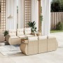 Set sofás de jardín 7 piezas y cojines ratán sintético beige en Conjuntos de jardín | Comprar online en Foru.es