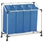 Separador de colada con 4 bolsas acero azul de vidaXL, Cestas para ropa - Ref: Foro24-288332, Precio: 40,10 €, Descuento: %