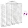 Cestas de gaviones 5 uds forma de arco hierro 200x30x180/200 cm de vidaXL, Maceteros y jardineras - Ref: Foro24-3146197, Prec...