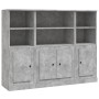 Aparador alto 3 piezas madera contrachapada gris hormigón de vidaXL, Aparadores - Ref: Foro24-3185307, Precio: 171,52 €, Desc...