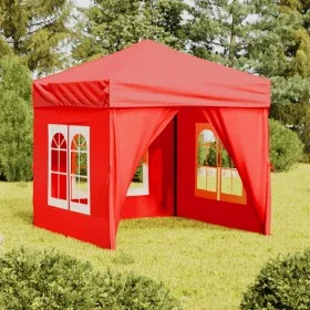 Carpa para fiestas plegable con paredes laterales rojo 2x2 m de vidaXL, Carpas y cenadores - Ref: Foro24-93506, Precio: 125,3...