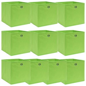 Cajas de almacenaje 10 uds tela verde 32x32x32 cm de vidaXL, Cestas para almacenaje - Ref: Foro24-288371, Precio: 52,03 €, De...