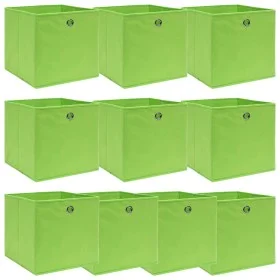 Cajas de almacenaje 10 uds tela verde 32x32x32 cm de vidaXL, Cestas para almacenaje - Ref: Foro24-288371, Precio: 51,18 €, De...