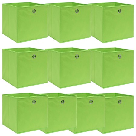 Cajas de almacenaje 10 uds tela verde 32x32x32 cm de vidaXL, Cestas para almacenaje - Ref: Foro24-288371, Precio: 52,03 €, De...