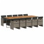 Set de comedor de jardín 11 pzas y cojines ratán sintético gris de vidaXL, Conjuntos de jardín - Ref: Foro24-3277705, Precio:...