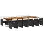 Set comedor de jardín con cojines 13 pzas ratán sintético negro de vidaXL, Conjuntos de jardín - Ref: Foro24-3277718, Precio:...