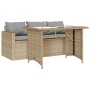 Set comedor de jardín 2 pzas con cojines ratán sintético beige de vidaXL, Conjuntos de jardín - Ref: Foro24-366333, Precio: 2...