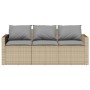 Set comedor de jardín 2 pzas con cojines ratán sintético beige de vidaXL, Conjuntos de jardín - Ref: Foro24-366333, Precio: 2...