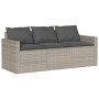 Sofá de jardín con cojines 3 plazas ratán sintético gris claro de vidaXL, Sofás de exterior - Ref: Foro24-366346, Precio: 218...