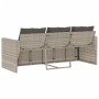Sofá de jardín con cojines 3 plazas ratán sintético gris claro de vidaXL, Sofás de exterior - Ref: Foro24-366346, Precio: 218...