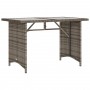 Mesa de jardín superficie de vidrio ratán PE gris 110x68x70 cm de vidaXL, Mesas de jardín - Ref: Foro24-366352, Precio: 99,70...