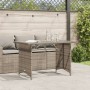 Mesa de jardín superficie de vidrio ratán PE gris 110x68x70 cm de vidaXL, Mesas de jardín - Ref: Foro24-366352, Precio: 99,70...