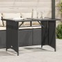 Mesa de jardín superficie de vidrio ratán PE negro 110x68x70 cm de vidaXL, Mesas de jardín - Ref: Foro24-366350, Precio: 97,6...