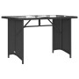 Mesa de jardín superficie de vidrio ratán PE negro 110x68x70 cm de vidaXL, Mesas de jardín - Ref: Foro24-366350, Precio: 97,6...