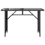 Mesa de jardín superficie de vidrio ratán PE negro 110x68x70 cm de vidaXL, Mesas de jardín - Ref: Foro24-366350, Precio: 97,6...
