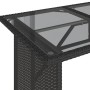 Mesa de jardín superficie de vidrio ratán PE negro 110x68x70 cm de vidaXL, Mesas de jardín - Ref: Foro24-366350, Precio: 97,6...