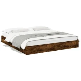 Smoked oak engineered wood bed with drawers 180x200 cm by vidaXL, Beds and slatted bases - Ref: Foro24-3280640, Price: 169,62...