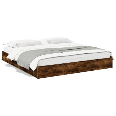 Cama con cajones madera de ingeniería roble ahumado 180x200 cm de vidaXL, Camas y somieres - Ref: Foro24-3280640, Precio: 176...