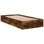 Cama con cajones madera de ingeniería roble ahumado 90x200 cm de vidaXL, Camas y somieres - Ref: Foro24-3280682, Precio: 129,...