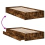 Cama con cajones madera de ingeniería roble ahumado 90x200 cm de vidaXL, Camas y somieres - Ref: Foro24-3280682, Precio: 129,...