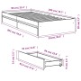 Cama con cajones madera de ingeniería roble ahumado 90x200 cm de vidaXL, Camas y somieres - Ref: Foro24-3280682, Precio: 129,...