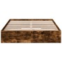 Cama con cajones madera de ingeniería roble ahumado 140x190 cm de vidaXL, Camas y somieres - Ref: Foro24-3280689, Precio: 175...