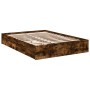 Cama con cajones madera de ingeniería roble ahumado 140x190 cm de vidaXL, Camas y somieres - Ref: Foro24-3280689, Precio: 175...