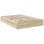 Sonoma oak engineered wood bed with drawers 135x190 cm by vidaXL, Beds and slatted bases - Ref: Foro24-3280694, Price: 171,11...