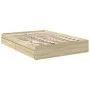 Sonoma oak engineered wood bed with drawers 135x190 cm by vidaXL, Beds and slatted bases - Ref: Foro24-3280694, Price: 171,11...