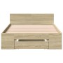Cama con cajón madera de ingeniería roble Sonoma 90x190 cm de vidaXL, Camas y somieres - Ref: Foro24-3280785, Precio: 128,87 ...