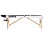 Camilla de masaje plegable 3 zonas madera negro y blanco de vidaXL, Mesas de masaje - Ref: Foro24-110212, Precio: 156,51 €, D...