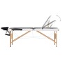 Camilla de masaje plegable 3 zonas madera negro y blanco de vidaXL, Mesas de masaje - Ref: Foro24-110212, Precio: 156,51 €, D...