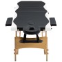 Camilla de masaje plegable 3 zonas madera negro y blanco de vidaXL, Mesas de masaje - Ref: Foro24-110212, Precio: 156,51 €, D...
