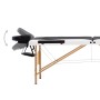 Camilla de masaje plegable 3 zonas madera negro y blanco de vidaXL, Mesas de masaje - Ref: Foro24-110212, Precio: 156,51 €, D...