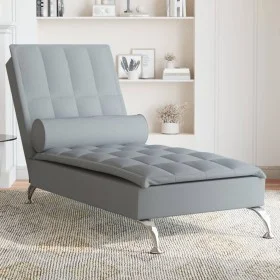 Sofá diván de masaje con cojín de tela gris claro de vidaXL, Divanes - Ref: Foro24-379443, Precio: 130,86 €, Descuento: %