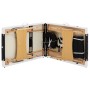 Camilla de masaje plegable 3 zonas madera negro y blanco de vidaXL, Mesas de masaje - Ref: Foro24-110212, Precio: 156,51 €, D...