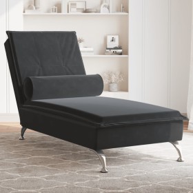 Sofá diván de masaje con cojín de terciopelo negro de vidaXL, Divanes - Ref: Foro24-379455, Precio: 103,43 €, Descuento: %