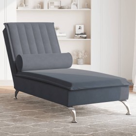 Sofá diván de masaje con cojín de terciopelo gris oscuro de vidaXL, Divanes - Ref: Foro24-379460, Precio: 135,47 €, Descuento: %
