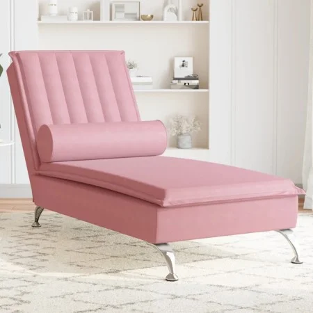 Sofá diván de masaje con cojín de terciopelo rosa de vidaXL, Divanes - Ref: Foro24-379462, Precio: 151,47 €, Descuento: %