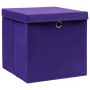 Cajas de almacenaje con tapas 10 uds tela morado 32x32x32 cm de vidaXL, Cestas para almacenaje - Ref: Foro24-288356, Precio: ...