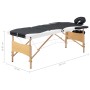 Camilla de masaje plegable 3 zonas madera negro y blanco de vidaXL, Mesas de masaje - Ref: Foro24-110212, Precio: 156,51 €, D...