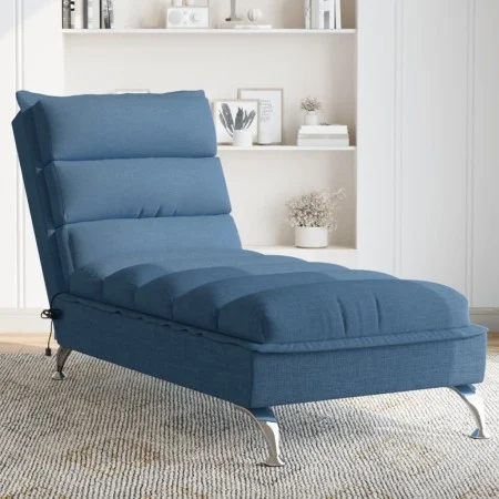 Sofá diván de masaje con cojines de tela azul de vidaXL, Divanes - Ref: Foro24-379481, Precio: 191,25 €, Descuento: %