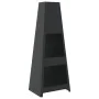 Chimenea de exterior con leñero y diseño de torre acero negro de vidaXL, Chimeneas - Ref: Foro24-4005750, Precio: 166,36 €, D...