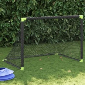 Portería de fútbol infantil plegable negra 90x64x64 cm de vidaXL, Porterías de fútbol - Ref: Foro24-4008438, Precio: 43,43 €,...