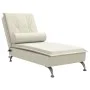 Sofá diván de masaje con cojín de terciopelo crema de vidaXL, Divanes - Ref: Foro24-379457, Precio: 153,45 €, Descuento: %