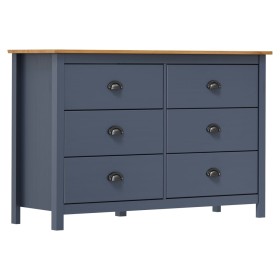 Mesita de noche Hill madera maciza de pino gris 125x40x80 cm de vidaXL, Aparadores - Ref: Foro24-288985, Precio: 188,68 €, De...