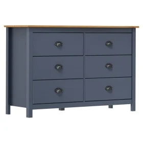 Mesita de noche Hill madera maciza de pino gris 125x40x80 cm de vidaXL, Aparadores - Ref: Foro24-288985, Precio: 186,82 €, De...