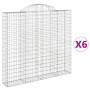 Cestas de gaviones 6 uds forma de arco hierro 200x30x180/200 cm de vidaXL, Maceteros y jardineras - Ref: Foro24-3146198, Prec...